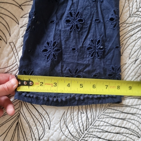 J.Crew V-Neck Beach Tunic Cover-up Eyelet Navy Cotton Small - Picture 8 of 12